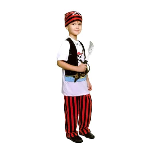 Medium White & Red Pirate Boy's Costume